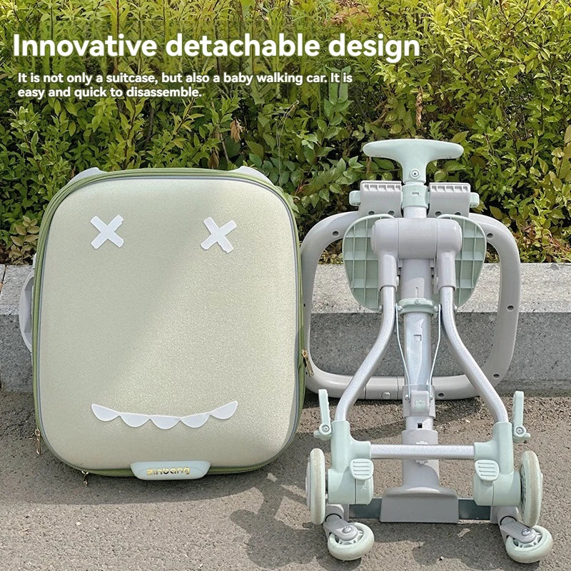 A Children's Suitcase with a Handle, a Travel Case, a Stroller for Taking Kids Out, a Travel Wonder, and Can Be Ridden on Board.