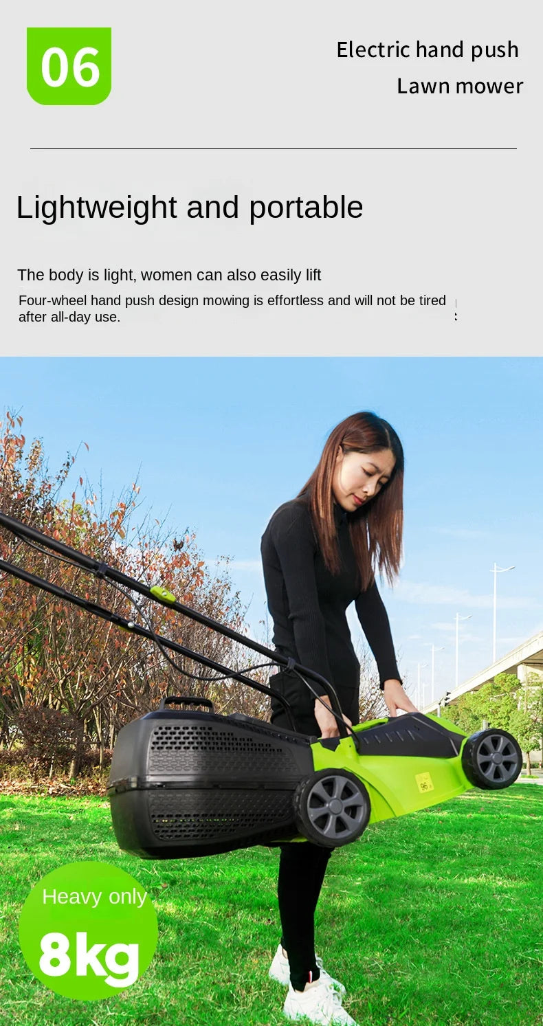 1600w Powerful Hand-Pushed Electric Lawn Mower Desbrozadora Batería충전식 예초기 전기예초기 충전식예초기 충전 예초기 Триммер Для Травы 잔디깍는기계 잔디깍기 제초기
