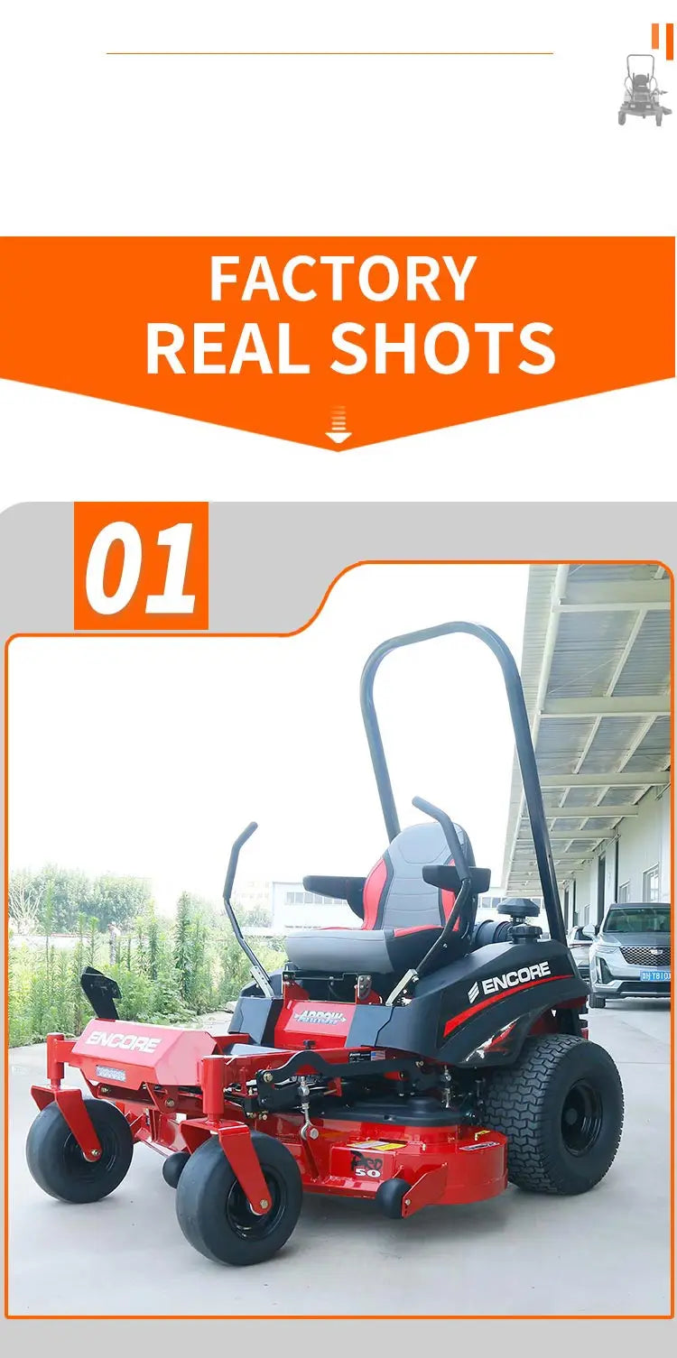 Hot Selling Riding Lawn Mower Tractor With For Grass Cutting 25HP 48 50 62 Inch Ride On Turn Lawn Mower