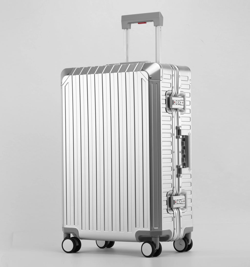 New Style All Aluminum 20"24"28" Inch Travel Suitcase Carry on Luxury Suitcase Metal Trolly Bag Universal Wheels