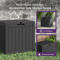 Outdoor Deck Box: Lockable Package Delivery Box, Weather-Resistant Outdoor Storage Bin, 30-Gallon Faux Plank Driftwood