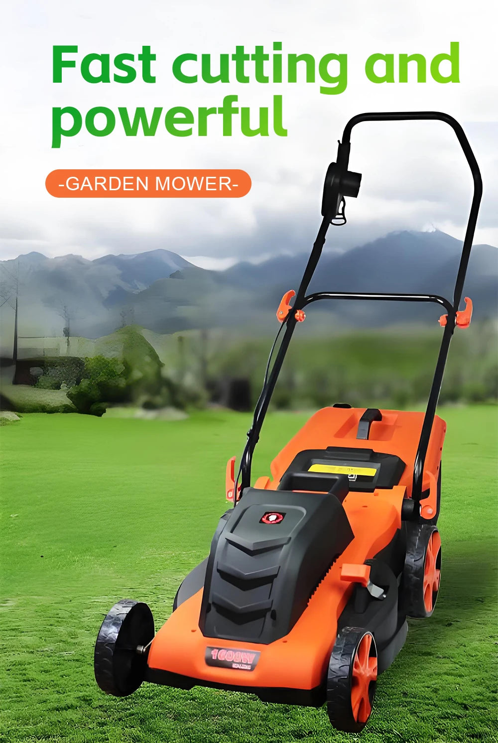 1200W/1600W Hand Push Weeder High Power Electric Lawn Mower Lithium Trimming and Grass Beaters Garden Yard Lawn Mower