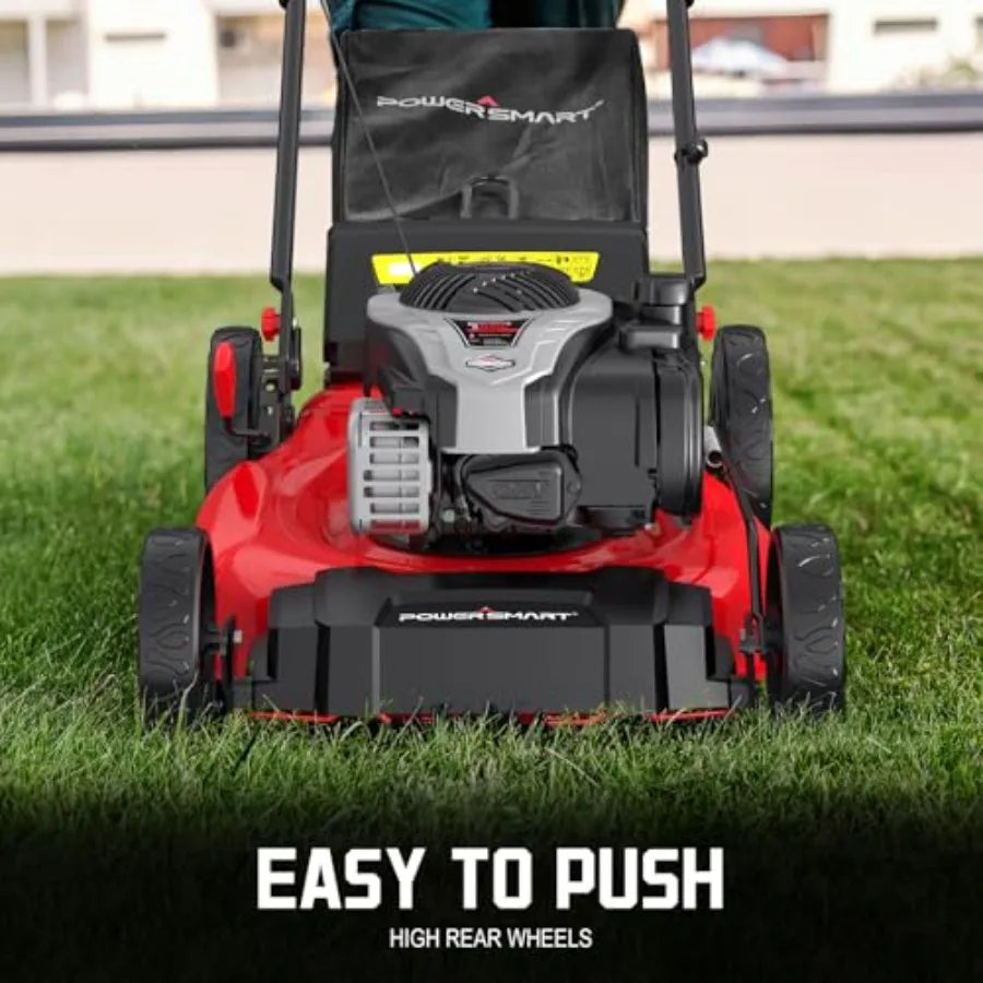 Gas Lawn Mower 21-inch with 140cc Briggs and Stratton E550 Engine 2-in-1 Push Mower with Mulch Bagger
