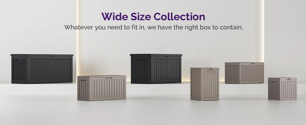 Outdoor Deck Box: Lockable Package Delivery Box, Weather-Resistant Outdoor Storage Bin, 30-Gallon Faux Plank Driftwood