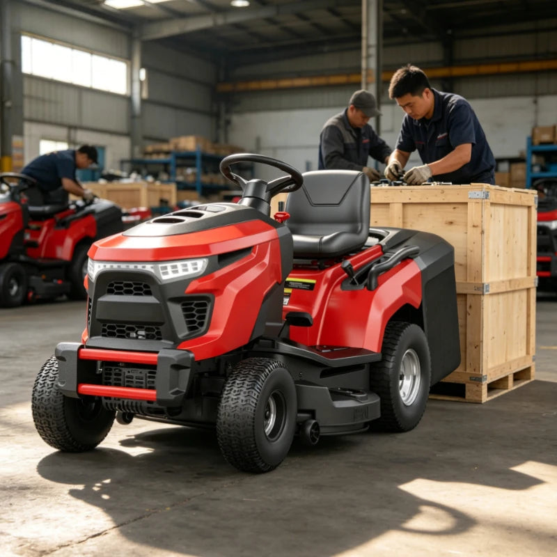 452CC Commercial Engine Riding Lawn Mower 38" Cutting Width Self‑Propelled Cordless 250L Grass Box Rear Discharge Garden