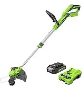 Greenworks 24V 13\" Brushless Cordless Push Lawn Mower DIY Grade 4.0Ah Battery & Charger Included For Cutting Grass