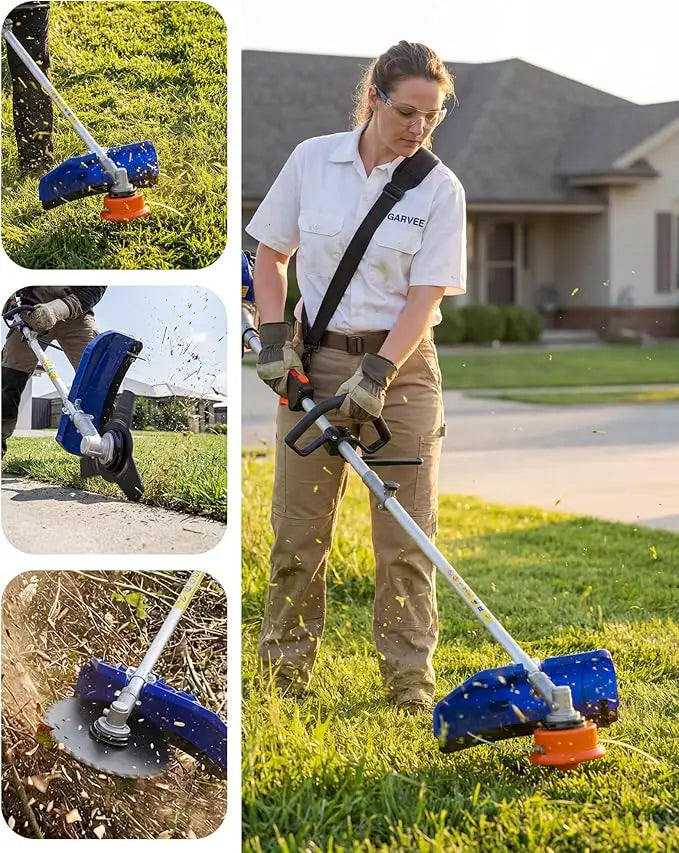 43-52CC Gas Powered Weed Wacker, 3-in-1 String Trimmer & Edger Lawn Tool, with Tooth Blades for Brush Cutting, Lawn Care