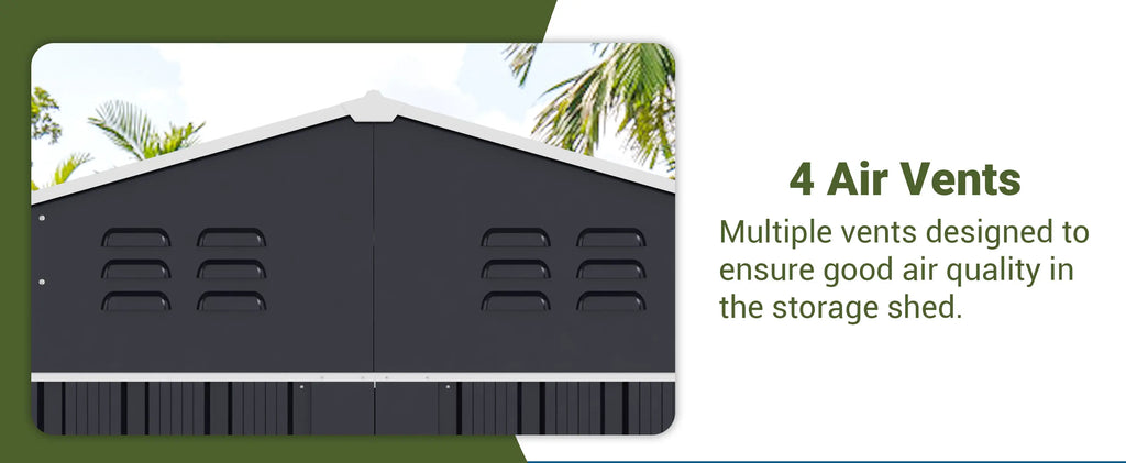 VIWAT 10x10~12x18FT Outdoor Metal Storage Heavy-Duty Frame Shed w/ Lockable Door, Heavy-Duty Tool Shed For Backyard Patio Graden