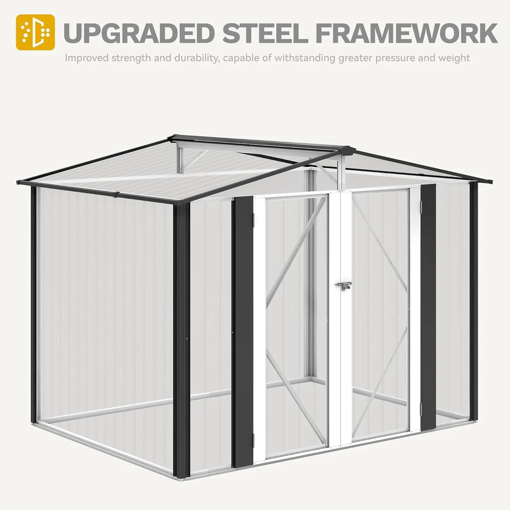 Steel Storage Shed Secure Entrances & Air Circulation Patio Lawn 7x5FT, Custom