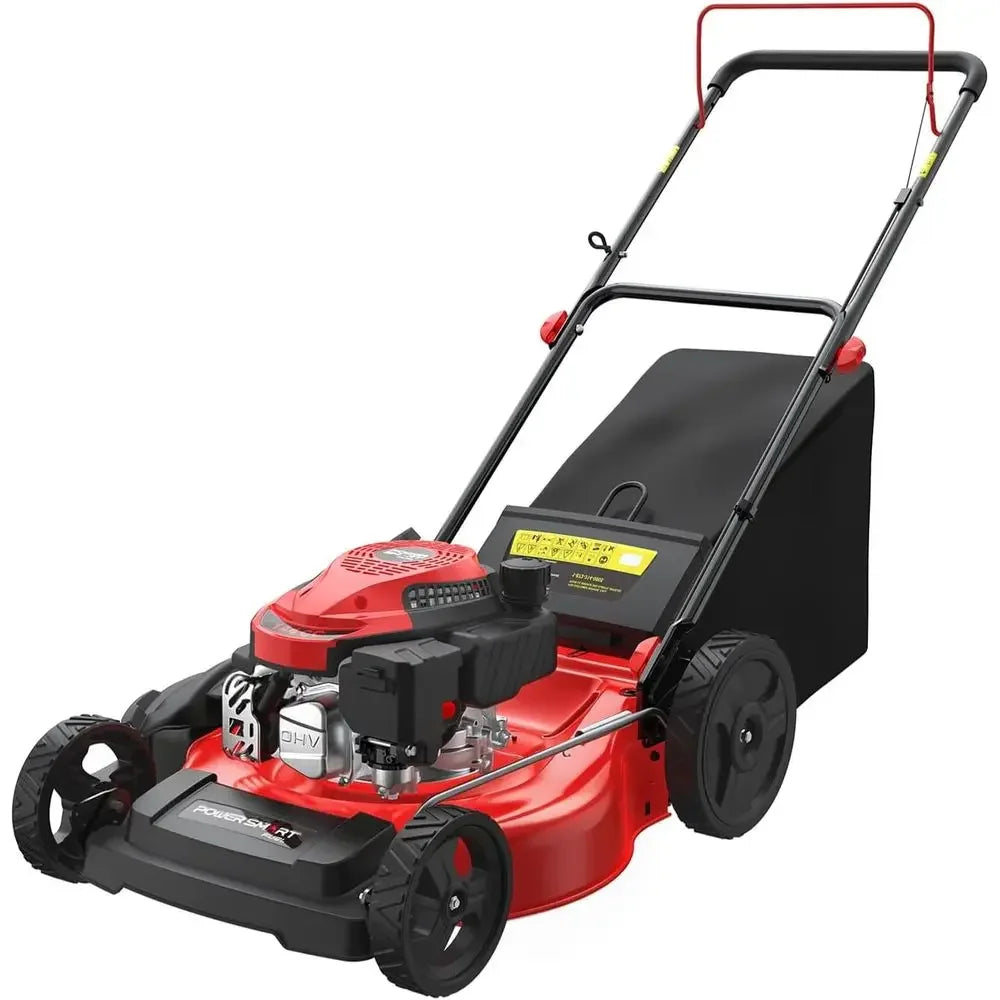 EasyGlide 21-Inch Gas Lawn Mower, 144cc 4-Stroke OHV Engine, Push Walk-Behind, 3-in-1 Mulch/Bag/Side Discharge, Steel Deck, 6 He