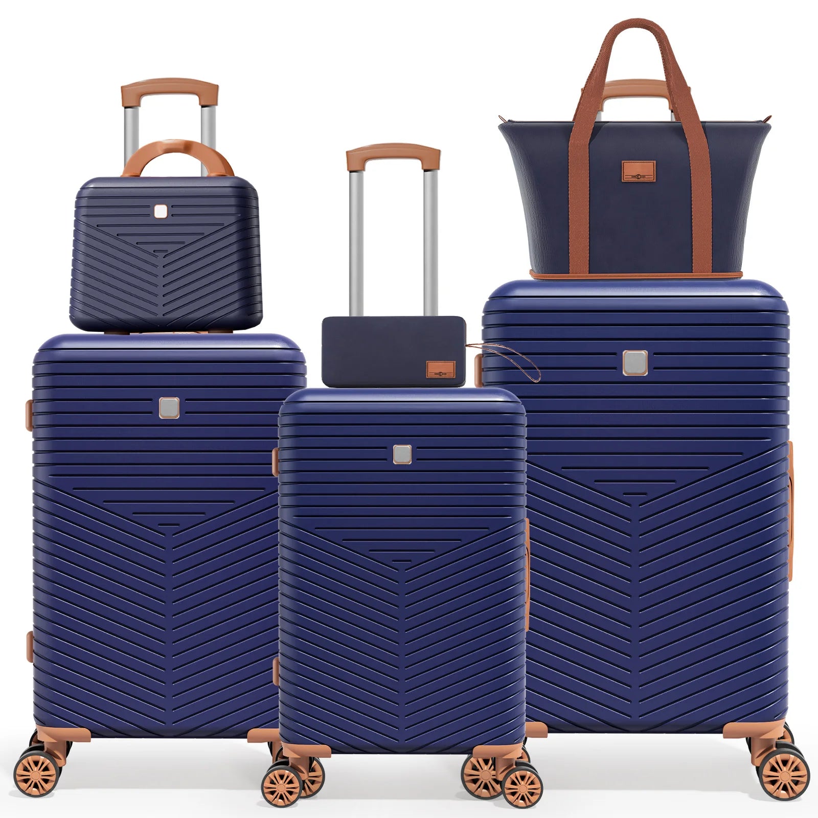 4/6 Piece Luggage Set with Spinner Wheels & TSA Lock, Carry on Luggage Hardshell ABS+PC, Travel Collection Suitcases Sets